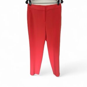 St. John Vibrant Poppy Color Straight Leg Ankle Pants Sz 6 Resort 2012